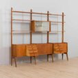 freestanding three bay Ergo teak wall unit