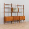 freestanding three bay Ergo teak wall unit