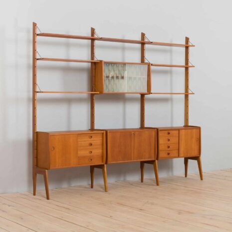 22335 freestanding three bay Ergo teak wall unit-7 freestanding three bay Ergo teak wall unit
