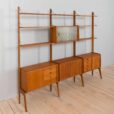 freestanding three bay Ergo teak wall unit