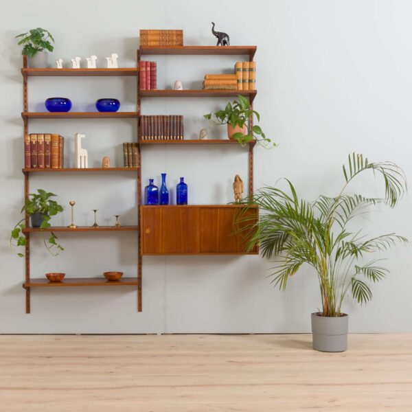 Kai Kristiansen two bay teak wall unit with cabinet