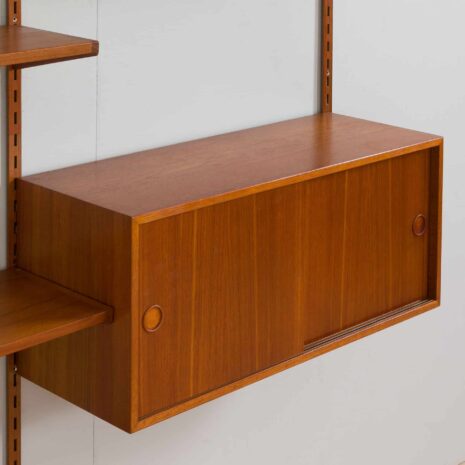 22340 Kai Kristiansen two bay teak wall unit with cabinet-9 Kai Kristiansen two bay teak wall unit with cabinet