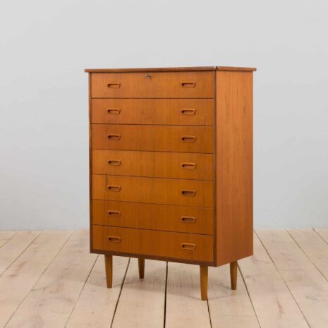 22344 teak dresser with 7 drawers-1 teak dresser with drawers