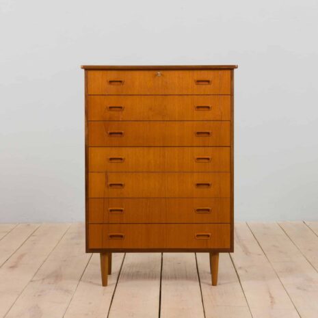 22344 teak dresser with 7 drawers-3 teak dresser with drawers