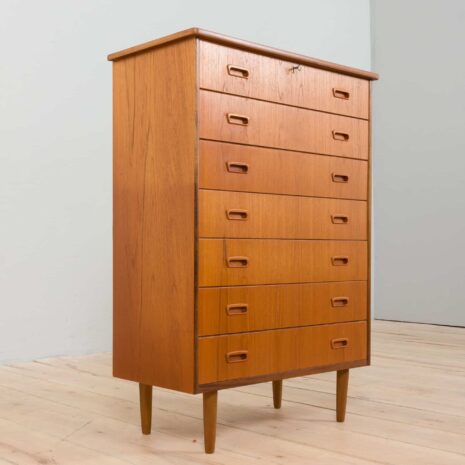 22344 teak dresser with 7 drawers-8 teak dresser with drawers