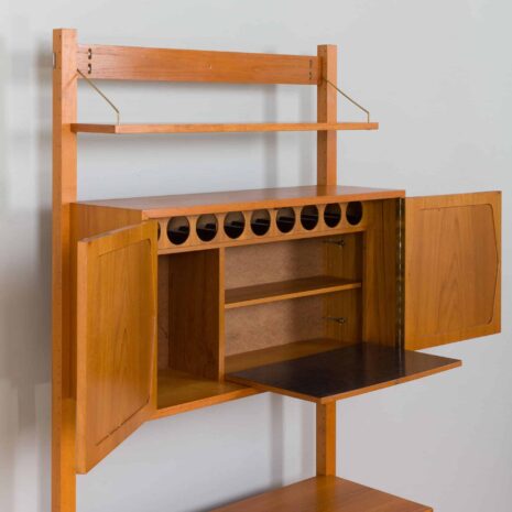 21431.1 Scandinavian freestanding 1 bay teak wall unit-11 RivalteakWallUnitwithbarcabinetbyBrodreneJatogsNorway,KjellRiise,s