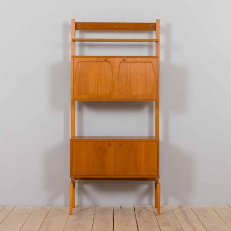 21431.1 Scandinavian freestanding 1 bay teak wall unit-4 RivalteakWallUnitwithbarcabinetbyBrodreneJatogsNorway,KjellRiise,s