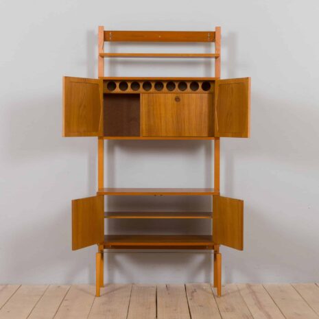 21431.1 Scandinavian freestanding 1 bay teak wall unit-5 RivalteakWallUnitwithbarcabinetbyBrodreneJatogsNorway,KjellRiise,s
