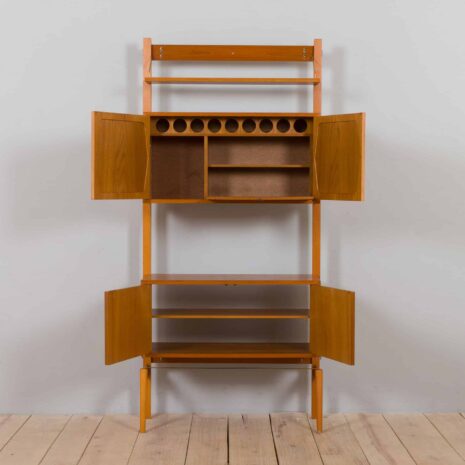 21431.1 Scandinavian freestanding 1 bay teak wall unit-6 RivalteakWallUnitwithbarcabinetbyBrodreneJatogsNorway,KjellRiise,s