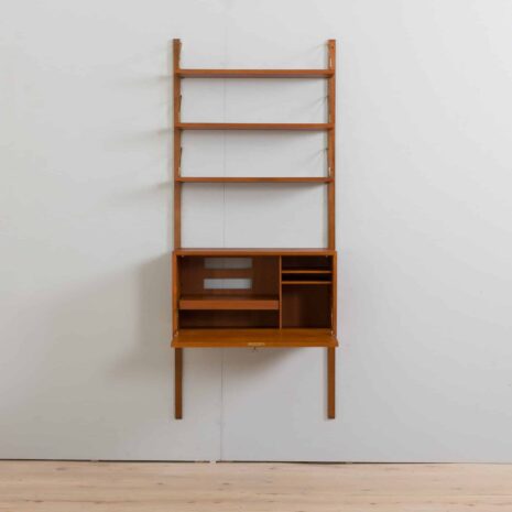 22263 Cadovius teak wall unit with a secretary desk cabinet and 3 shelves, Royal Cado wall unit, Denmark, 1960s-4 Cadovius teak wall unit with a secretary desk cabinet and shelves Royal Cado wall unit Denmark s