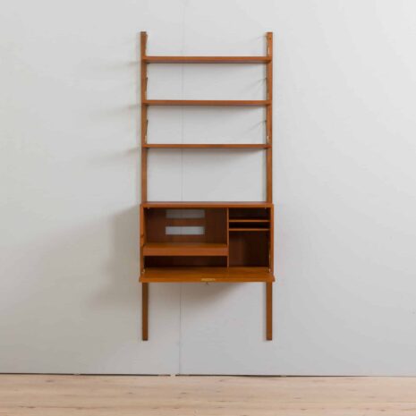 22263 Cadovius teak wall unit with a secretary desk cabinet and 3 shelves, Royal Cado wall unit, Denmark, 1960s-5 Cadovius teak wall unit with a secretary desk cabinet and shelves Royal Cado wall unit Denmark s