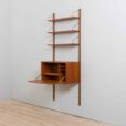Cadovius teak wall unit with a secretary desk cabinet and  shelves Royal Cado wall unit Denmark s