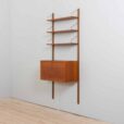 Cadovius teak wall unit with a secretary desk cabinet and  shelves Royal Cado wall unit Denmark s