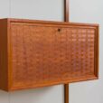 Cadovius teak wall unit with a secretary desk cabinet and  shelves Royal Cado wall unit Denmark s