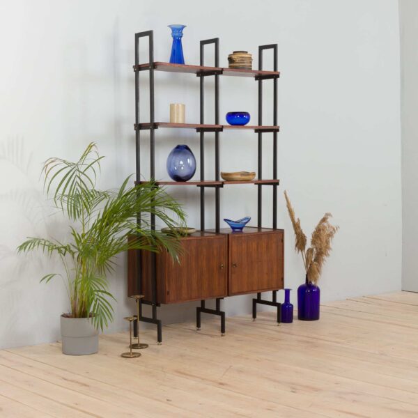 two bay free standing rosewood wall unit