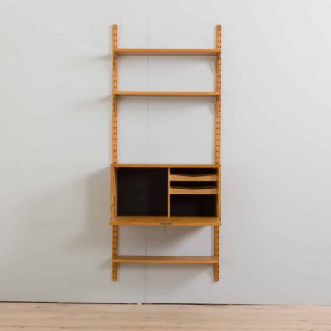 22293 Poul Cadovious one bay oak wall unit with secretarie-24 Poul Cadovious one bay oak wall unit with secretarie