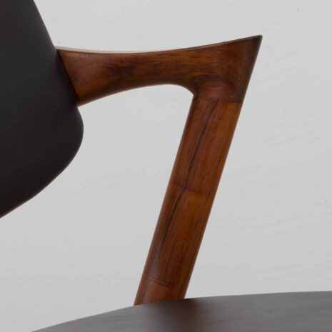 22305 rosewood chair by Kai Kristiansen - w czarną skórę-10 rosewood chair by Kai Kristiansen w czarna skore