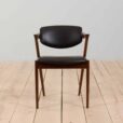 rosewood chair by Kai Kristiansen w czarna skore