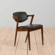 rosewood chair by Kai Kristiansen w czarna skore
