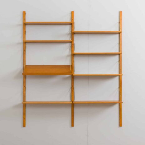 22311 Zweiflügelige Eichenwand in Cado Cadovius Kristiansen Stil Regalsystem modular, Dänemark, 1960er-3 Zweiflügelige Eichenwand in Cado Cadovius Kristiansen Stil Regalsystem modular Dänemark s