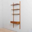 Modular Danish teak shelving system wall unit in Cadovius Sorensen style s