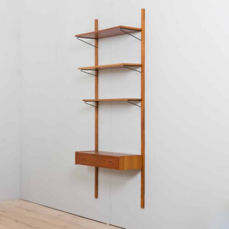 22315 Modular Danish teak shelving system wall unit in Cadovius Sorensen style, 1960s-3 Modular Danish teak shelving system wall unit in Cadovius Sorensen style s