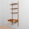 Modular Danish teak shelving system wall unit in Cadovius Sorensen style s