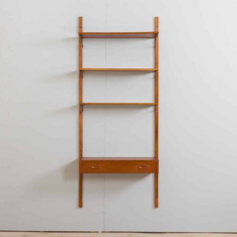 22315 Modular Danish teak shelving system wall unit in Cadovius Sorensen style, 1960s-5 Modular Danish teak shelving system wall unit in Cadovius Sorensen style s