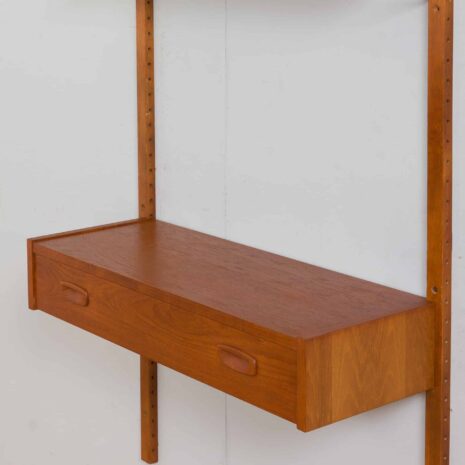 22315 Modular Danish teak shelving system wall unit in Cadovius Sorensen style, 1960s-8 Modular Danish teak shelving system wall unit in Cadovius Sorensen style s