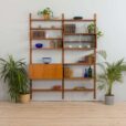 Danish teak modular shelving system w secretary desk in Cadovius Kristiansen style s