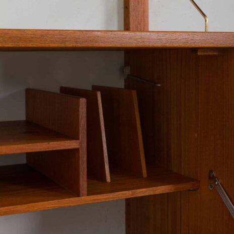 22354 Danish teak modular shelving system w secretary desk in Cadovius Kristiansen style, 1960s-11 Danish teak modular shelving system w secretary desk in Cadovius Kristiansen style s