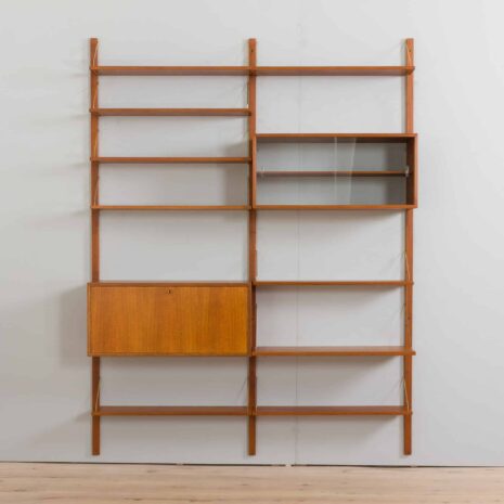 22354 Danish teak modular shelving system w secretary desk in Cadovius Kristiansen style, 1960s-3 Danish teak modular shelving system w secretary desk in Cadovius Kristiansen style s