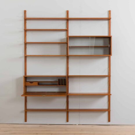 22354 Danish teak modular shelving system w secretary desk in Cadovius Kristiansen style, 1960s-4 Danish teak modular shelving system w secretary desk in Cadovius Kristiansen style s