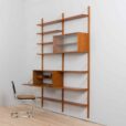Danish teak modular shelving system w secretary desk in Cadovius Kristiansen style s