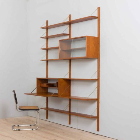 22354 Danish teak modular shelving system w secretary desk in Cadovius Kristiansen style, 1960s-7 Danish teak modular shelving system w secretary desk in Cadovius Kristiansen style s