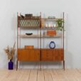 Scandinavian bay Ergo teak wall unit w