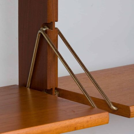 22356 Scandinavian 2 bay Ergo teak wall unit w. modular shelving system by J. Texman for Blindheim Møbelfabrikk, 1960s-13 Scandinavian bay Ergo teak wall unit w