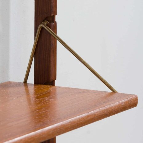 22357 Scandinavian Ergo teak wall unit w. modular shelving by J. Texman for Blindheim Møbelfabrikk, 1960s-6 Scandinavian Ergo teak wall unit w