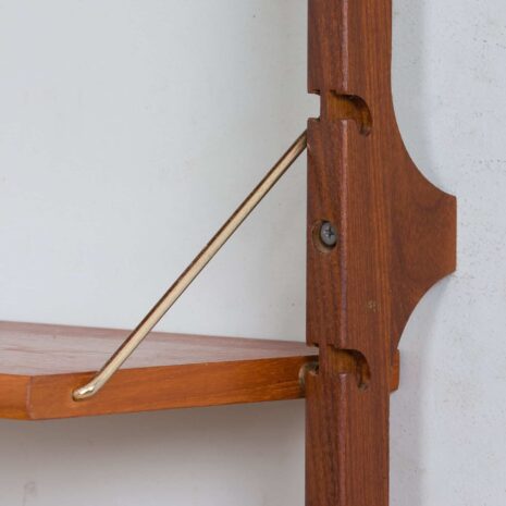 22357 Scandinavian Ergo teak wall unit w. modular shelving by J. Texman for Blindheim Møbelfabrikk, 1960s-7 Scandinavian Ergo teak wall unit w