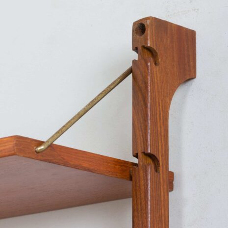 22357 Scandinavian Ergo teak wall unit w. modular shelving by J. Texman for Blindheim Møbelfabrikk, 1960s-9 Scandinavian Ergo teak wall unit w