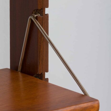 22358 Scandinavian Ergo freestanding teak wall unit w. modular shelving system by J. Texman for Blindheim Møbelfabrikk, 1960s-12 Scandinavian Ergo freestanding teak wall unit w