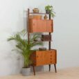 Scandinavian Ergo freestanding teak wall unit w