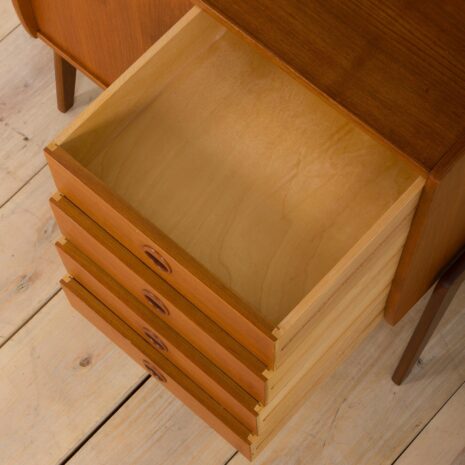 22358 Scandinavian Ergo freestanding teak wall unit w. modular shelving system by J. Texman for Blindheim Møbelfabrikk, 1960s-9 Scandinavian Ergo freestanding teak wall unit w