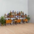 Scandinavian bay Ergo teak wall unit w
