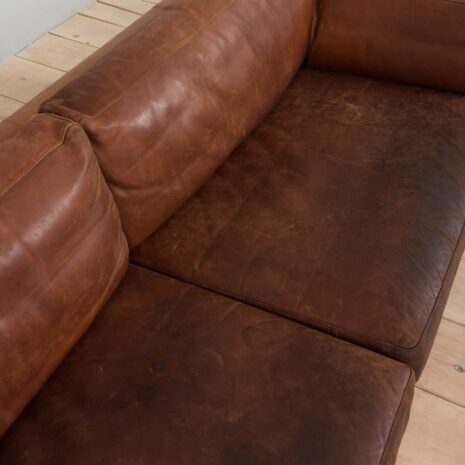 22362 Vintage Danish Leather 2 seater cognac leather sofa, 1960s-10 Vintage Danish Leather seater cognac leather sofa s