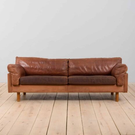 22362 Vintage Danish Leather 2 seater cognac leather sofa, 1960s-2 Vintage Danish Leather seater cognac leather sofa s