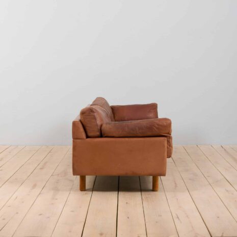 22362 Vintage Danish Leather 2 seater cognac leather sofa, 1960s-4 Vintage Danish Leather seater cognac leather sofa s
