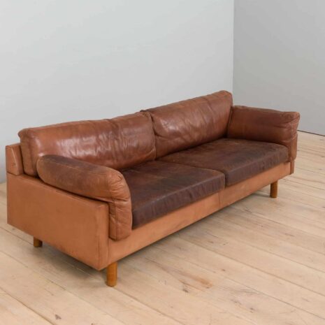 22362 Vintage Danish Leather 2 seater cognac leather sofa, 1960s-9 Vintage Danish Leather seater cognac leather sofa s