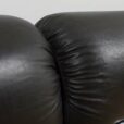 Italian  seater vintage sofa in black leather