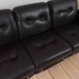 Italian  seater vintage sofa in black leather